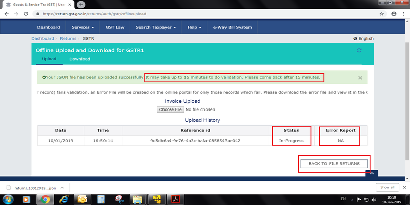 JSON File Upload Process