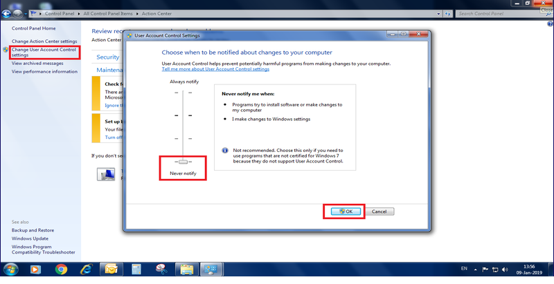 GST billing software-User Account Control